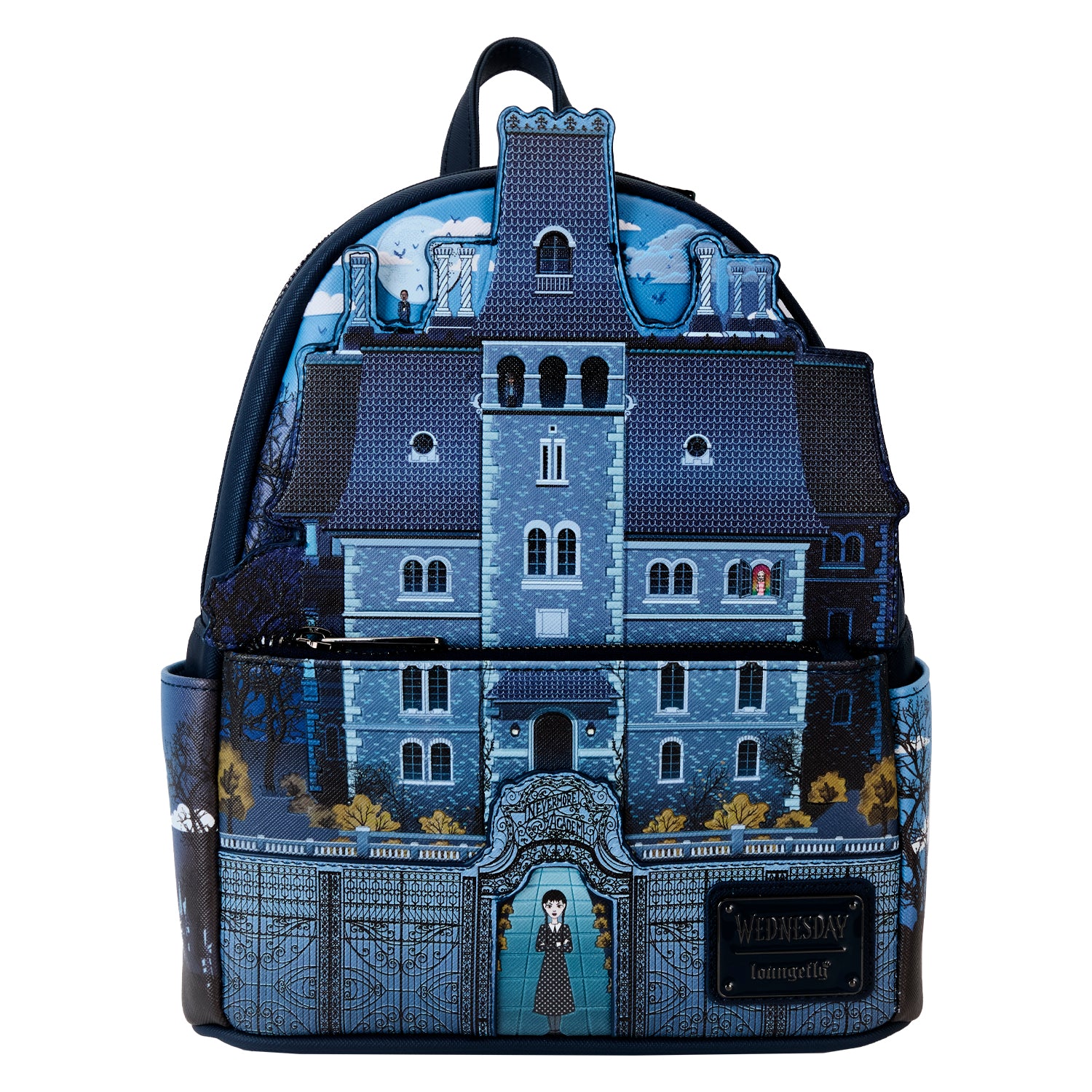 Wednesday Nevermore Academy Castle Glow Loungefly Mini Backpack