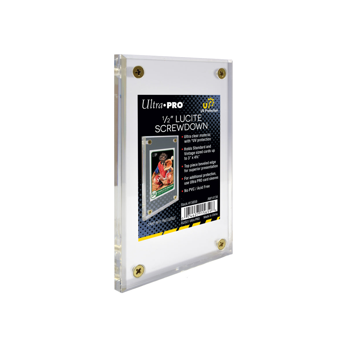 uv card sleeves Ultra Pro 1/2" Lucite Screwdown (UV Protection)