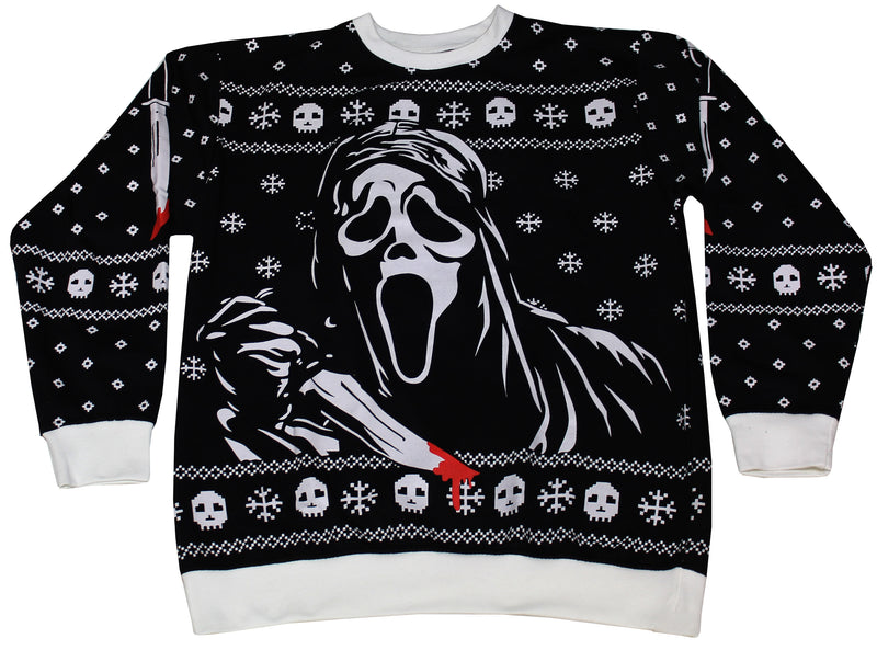 Scream Ghostface Holiday Sweater, Black