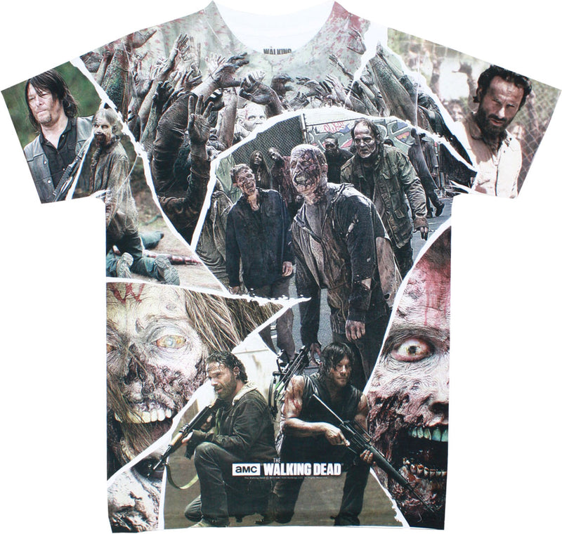 Walking Dead Walkers Cut-out Shapes Men's Sublimated Shirt