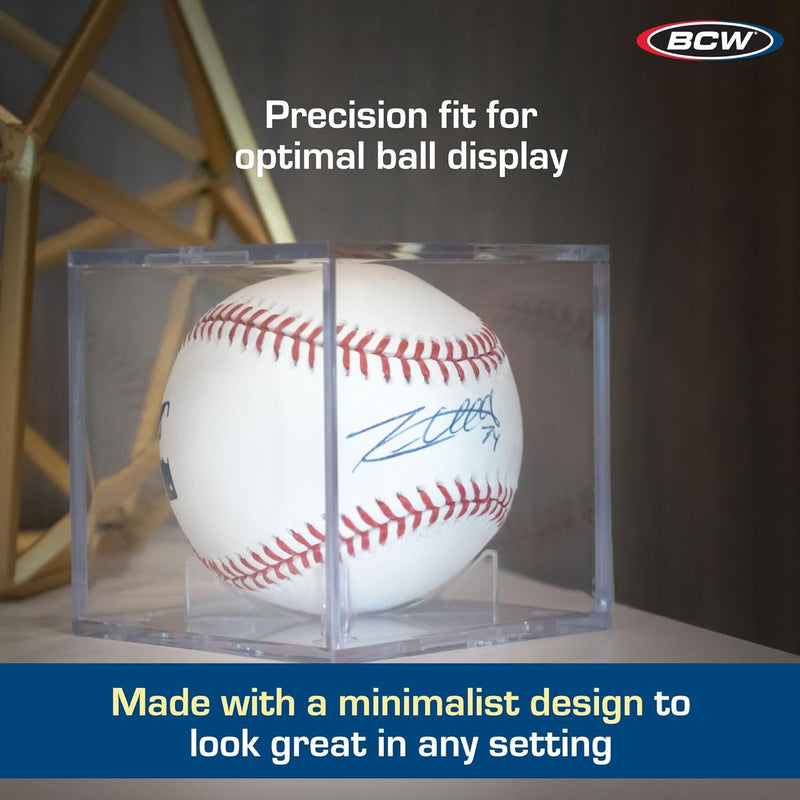 Baseball Showcase with UV Protection and Built-in Stand