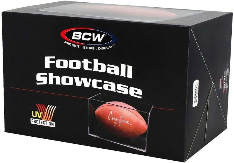 Football Showcase with UV Protection, Black Stand