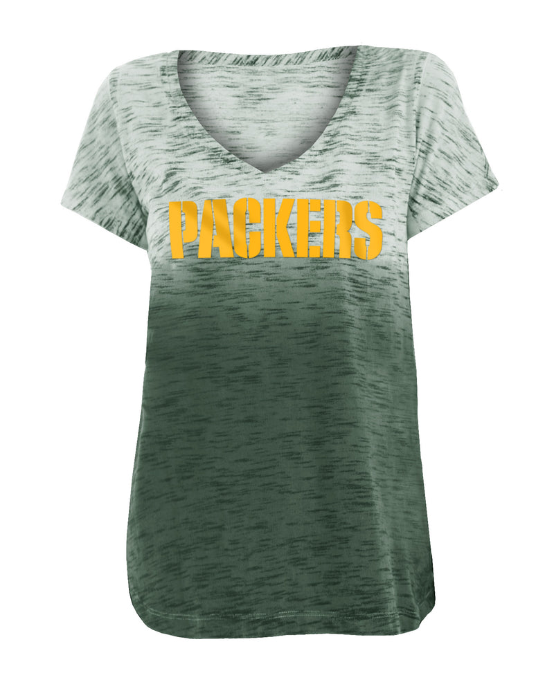 Green Bay Packers Dip Dye Gradient V-Neck Shirt
