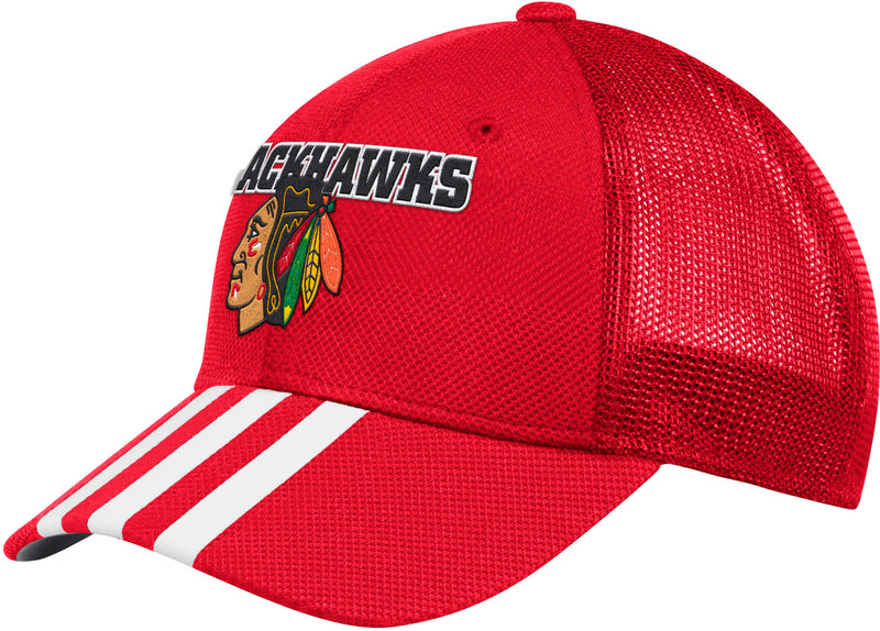 Chicago Blackhawks 3-Stripe Flex Slouch Cap