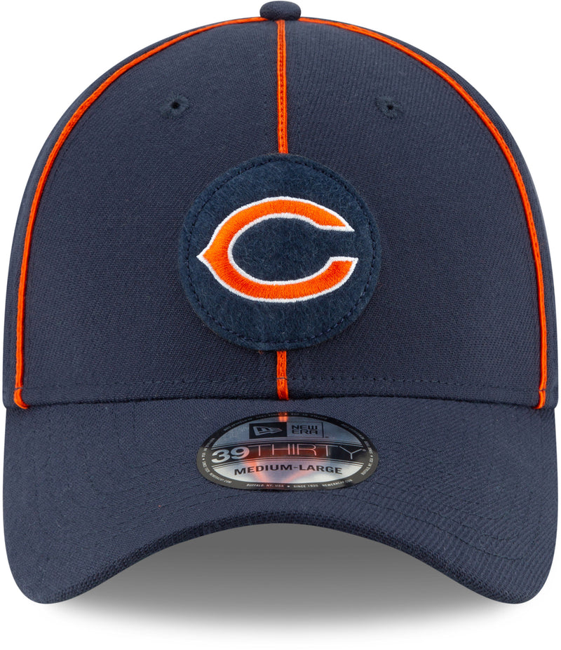 Chicago Bears 39THIRTY OnField Sideline Home Stretch Fit Cap, Navy