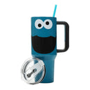 Sesame Street Cookie Monster 40 Oz Blue Stainless Steel Tumbler with Handle