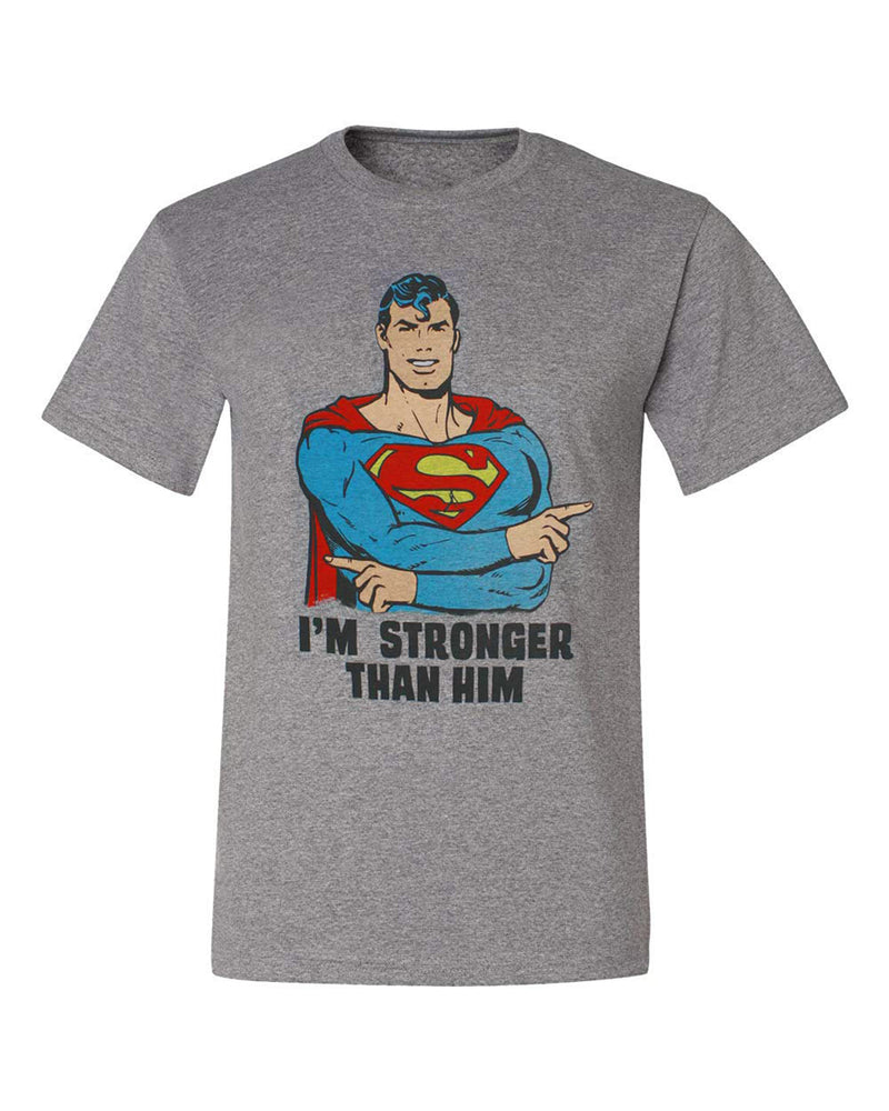 Superman Stronger Than Him Men's Faded Gray T-Shirt
