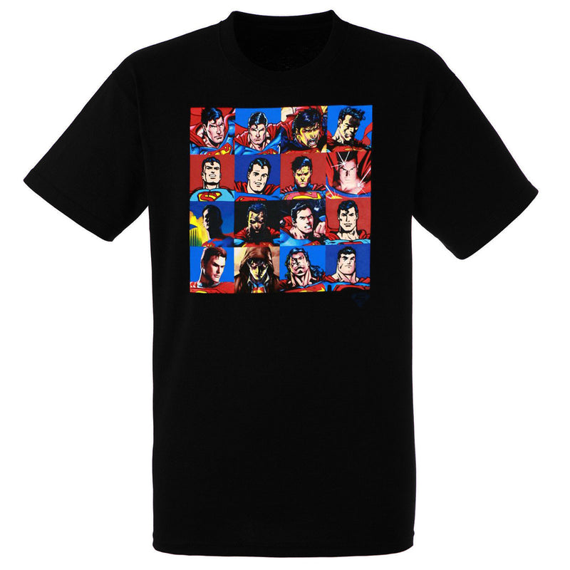 Superman Faces Men's Black T-Shirt