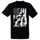 Superman Standing with Flag Men's Black Shirt