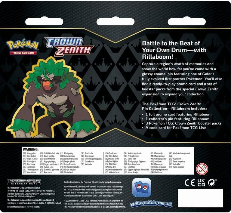 Pokemon TCG: Crown Zenith Pin Collection (Random)