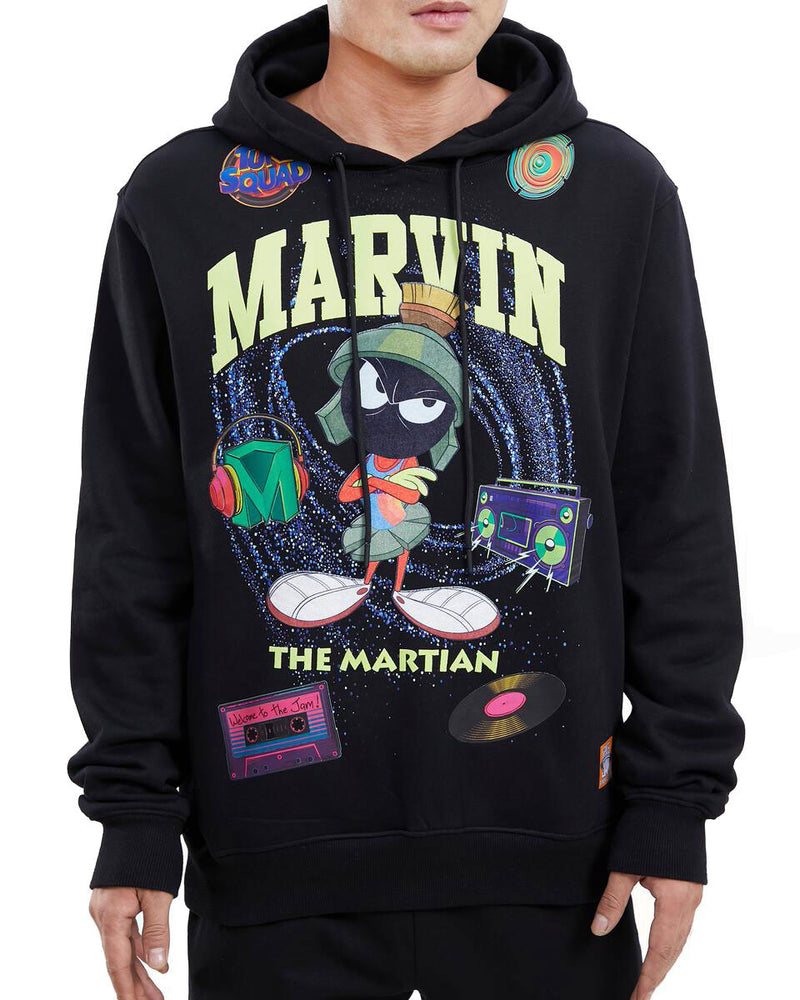 Looney Tunes Marvin the Martian DJ Space Hoodie, Black