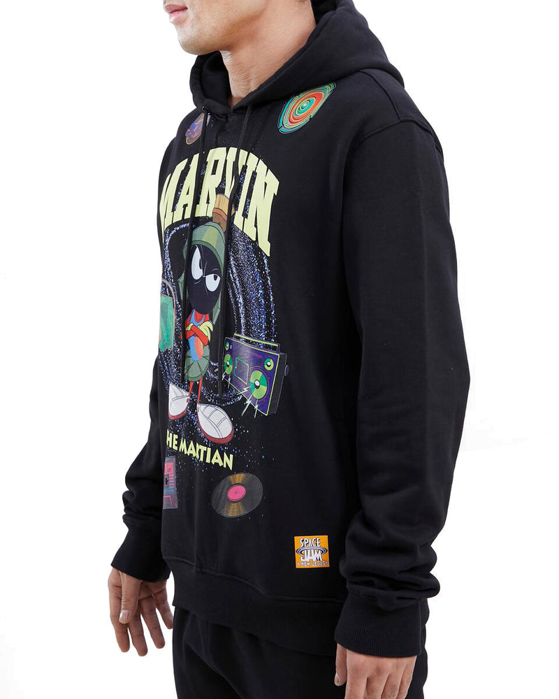 Looney Tunes Marvin the Martian DJ Space Hoodie, Black