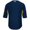 Milwaukee Brewers Authentic Collection On-Field 3/4 Sleeve BP Jersey