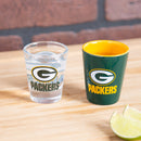 Green Bay Packers 4-Piece Shot Glass Set, Ceramic and Glass, 2 oz.