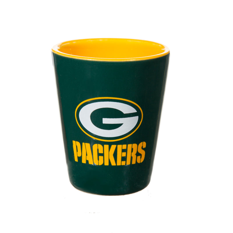 Green Bay Packers 4-Piece Shot Glass Set, Ceramic and Glass, 2 oz.