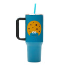 Sesame Street Cookie Monster 40 Oz Blue Stainless Steel Tumbler with Handle