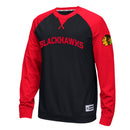 Chicago Blackhawks NHL Men's Raglan Long Sleeve Crew Top, Black, Medium