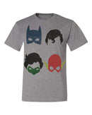 Superhero Group Mask Mug Shot Gray Men's Shirt