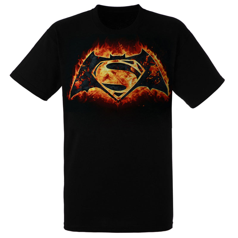 Batman Vs. Superman Flames Logo Tee Shirt