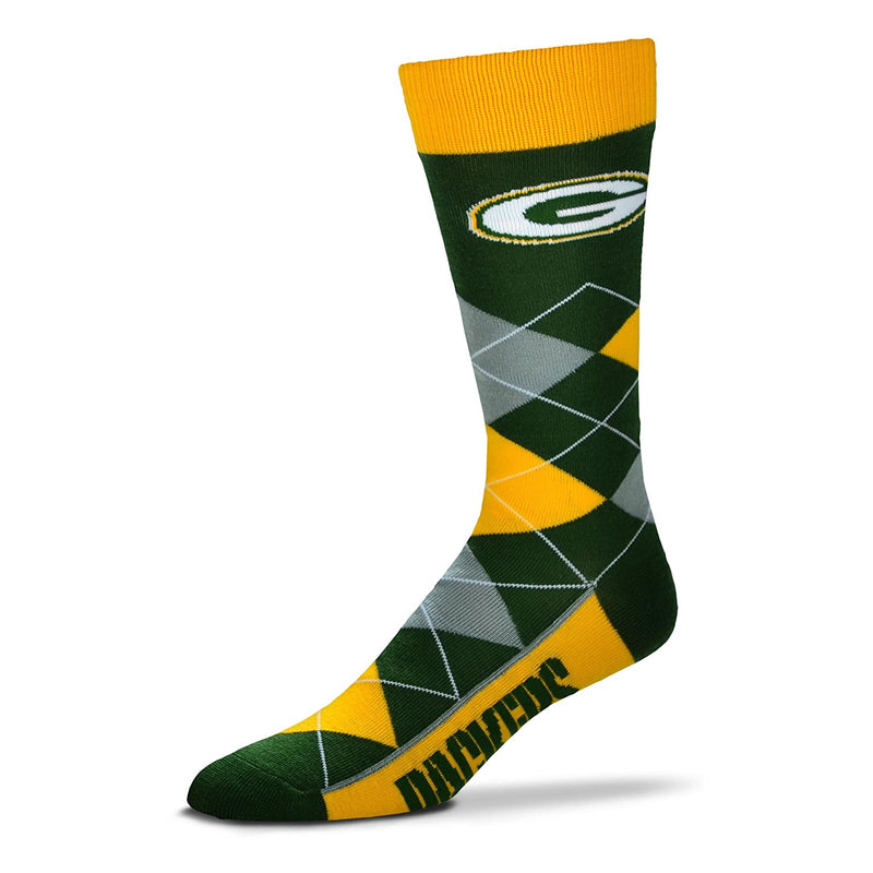 Green Bay Packers Argyle Lineup Crew Dress Socks