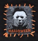Halloween Michael Myers Big Orange Stitch Hoodie, Black