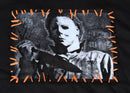 Halloween Michael Myers Big Orange Stitch Hoodie, Black