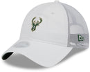 Milwaukee Bucks Mini 9TWENTY Women's Adjustable Hat, White, One Size