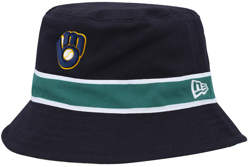 Milwaukee Brewers Reverse Bucket Hat, Navy