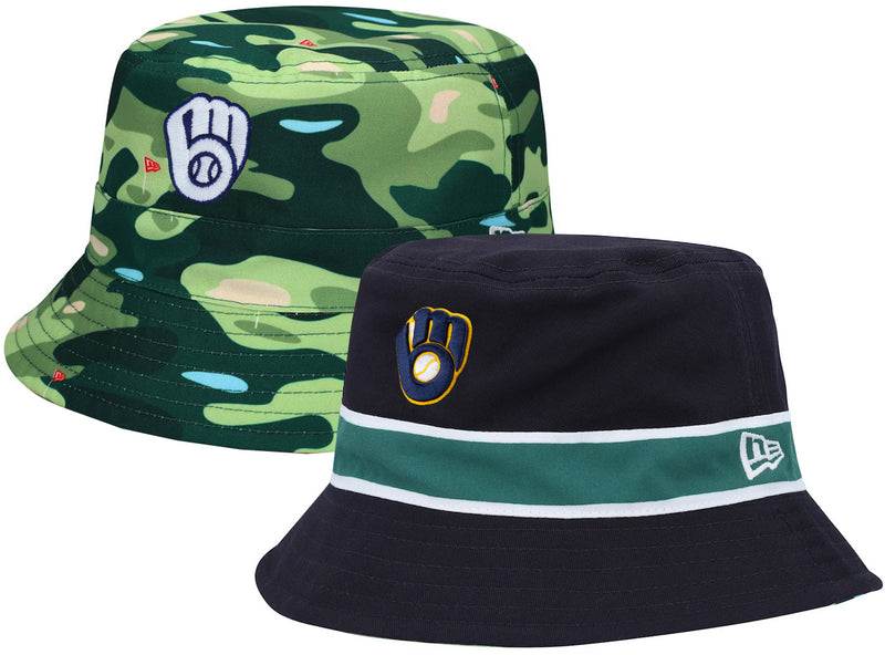 Milwaukee Brewers Reverse Bucket Hat, Navy