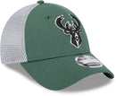 Milwaukee Bucks Outline 9FORTY Adjustable Trucker Snapback, One Size