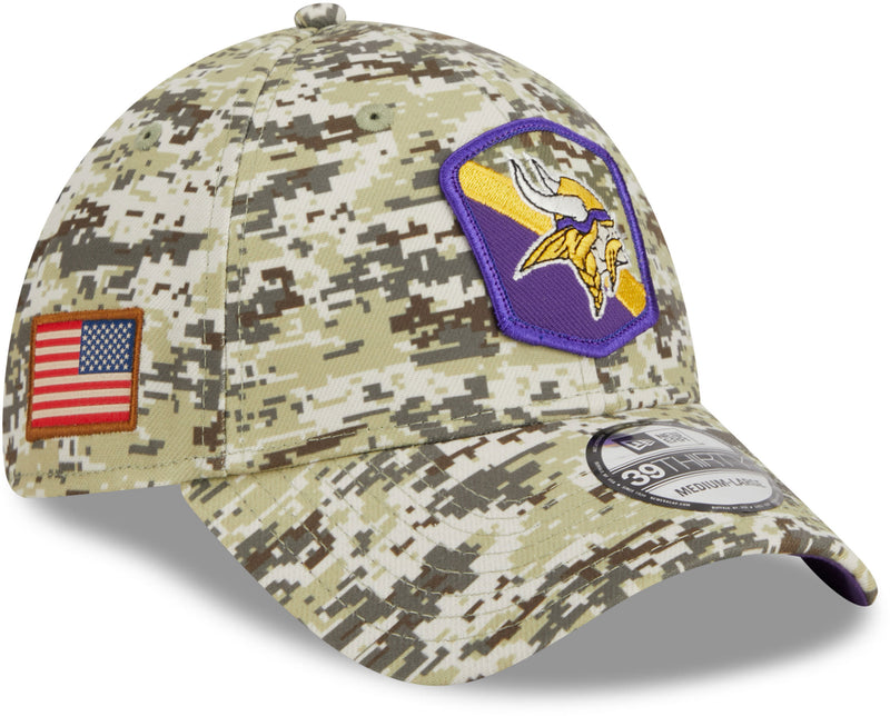 Minnesota Vikings 39THIRTY 2023 Salute to Service Flex Fit Hat, Camouflage