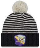 Minnesota Vikings Salute to Service Knit Hat with Pom, Black, One Size