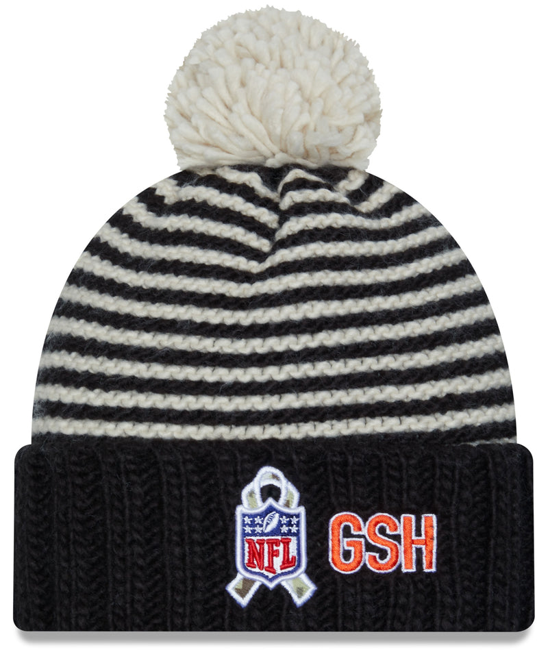 Chicago Bears 2023 Salute to Service Knit Hat with Pom, Black, One Size