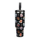 Star Wars Mandalorian Helmets All-Over Print Black 40 Oz Stainless Steel Water Bottle