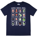 Super Mario Bros. Men's 16 Character Pixel Grid Boxes Graphic T-Shirt (Medium)