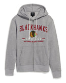 Chicago Blackhawks Men's Grey Zip Up Hoodie