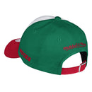 Milwaukee Bucks 3 Block Strapback Hat, White/Red, One Size
