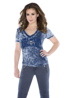 Milwaukee Brewers Burnout V-Neck Tee