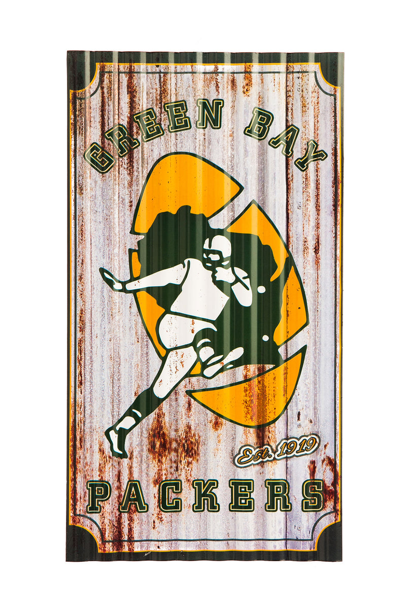 Green Bay Packers 21.5" x 12" Corrugated Metal Wall Art
