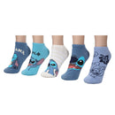 Lilo & Stitch Bigface Tossed Art Ankle Socks For Women (Pack of 5)