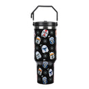 Star Wars Mandalorian Helmets All-Over Print Black 40 Oz Stainless Steel Water Bottle
