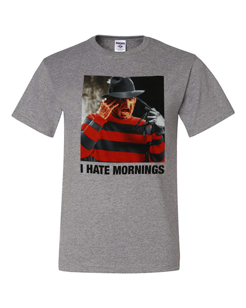 Nightmare on Elm Street I Hate Mornings Men's Grey Tee
