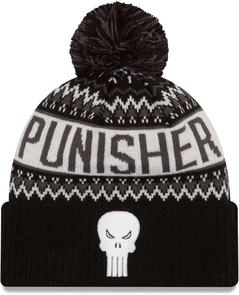 Marvel Comics The Punisher Wintry Pom Cuffed Knit Hat