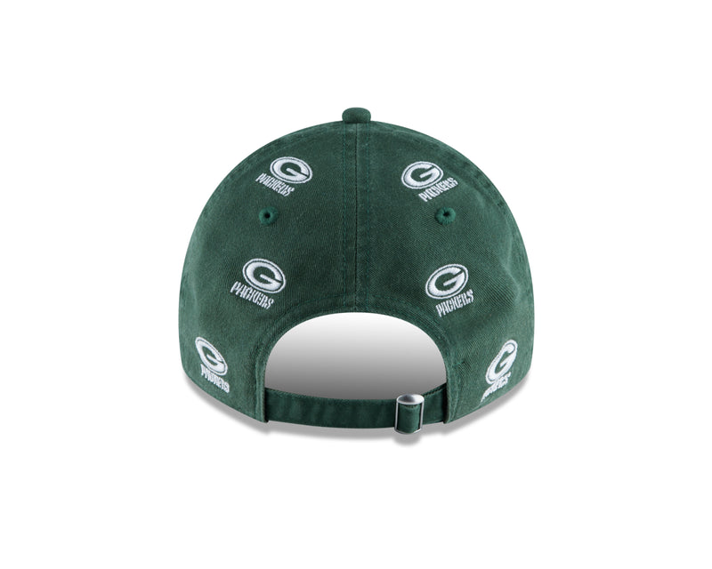 Green Bay Packers Logo Scatter 9TWENTY Women's Adjustable Hat