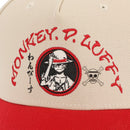 One Piece (Animated) Monkey D. Luffy Embroidery Aframe Snapback Hat Cream
