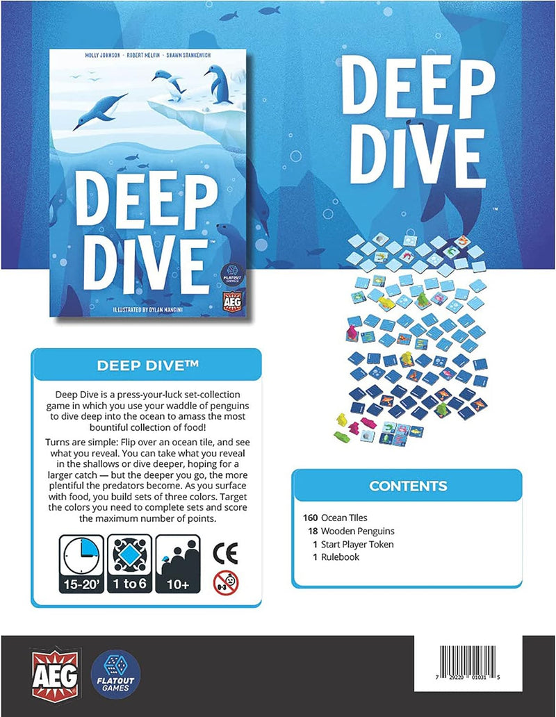 Deep Dive Card Game | Push Your Luck Collection Matching Tile Game