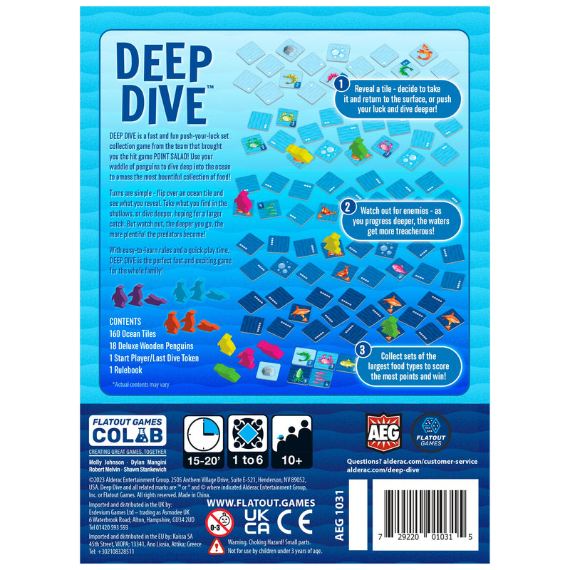 Deep Dive Card Game | Push Your Luck Collection Matching Tile Game