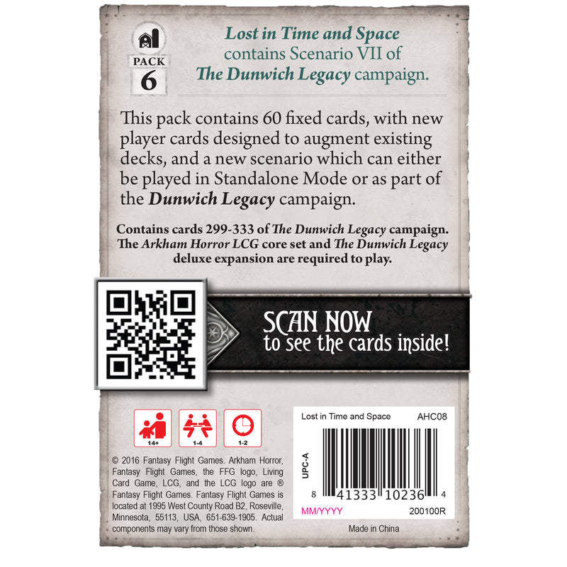 Arkham Horror: Lost in Time and Space Mythos Pack