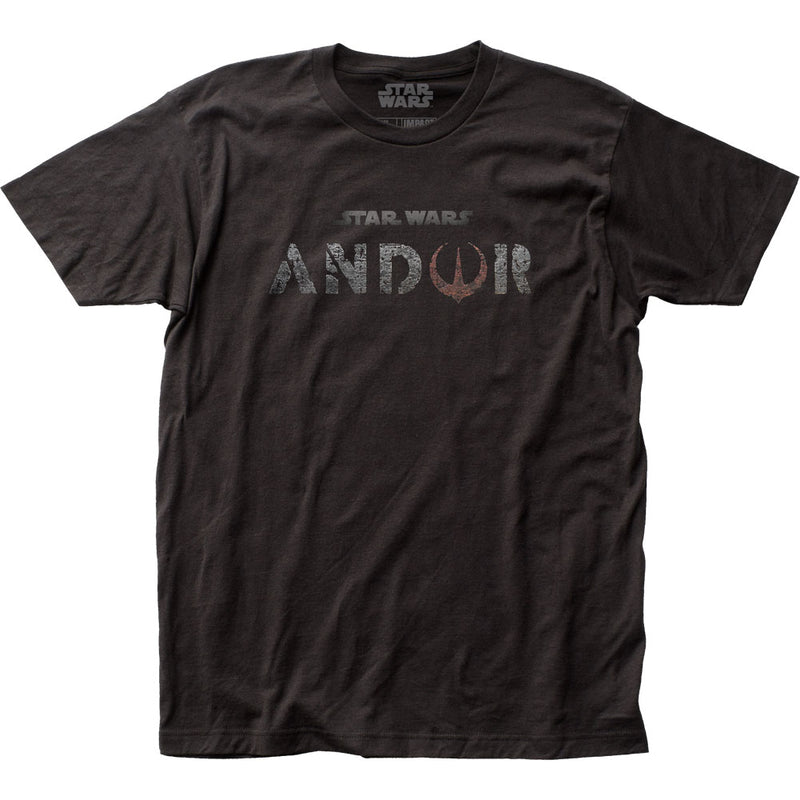 Star Wars: Andor Stone Ruins Text T-Shirt, Black