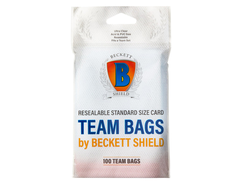 Beckett Shield Resealable Card Team Bags, Standard Size, 100 Pack